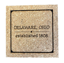 Load image into Gallery viewer, Delaware, Ohio Square Cork Coaster
