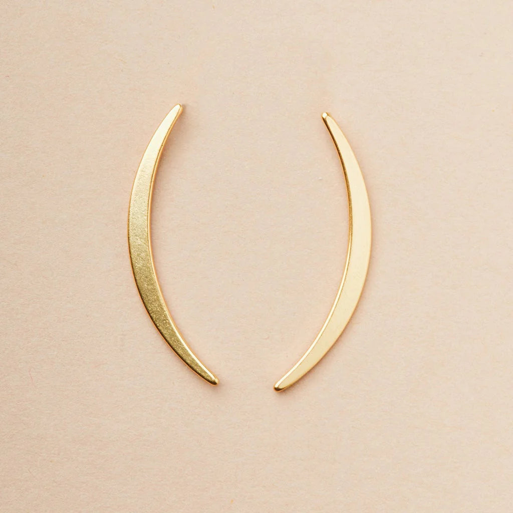 Gibbous Slice Stud Earrings - Gold Vermeil
