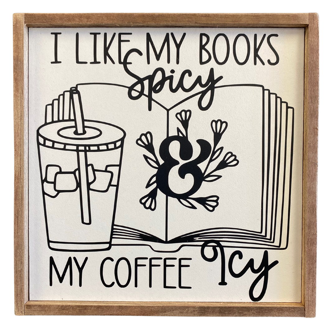 Books Spicy & Coffee Icy Sign