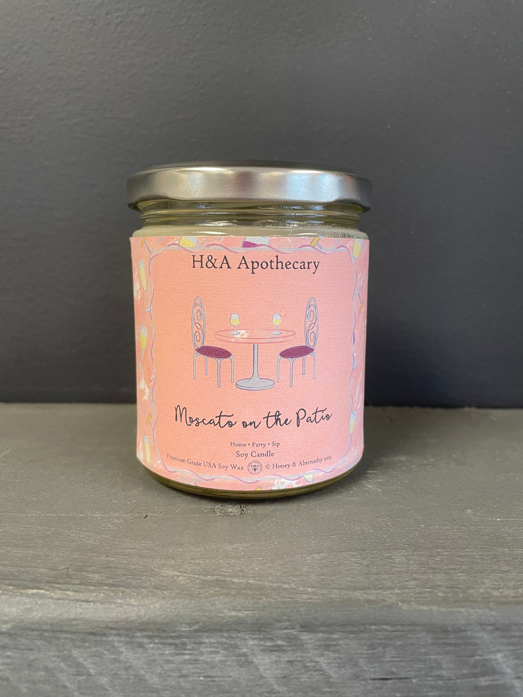 H&A Apothecary Moscato on the Patio Soy Candle