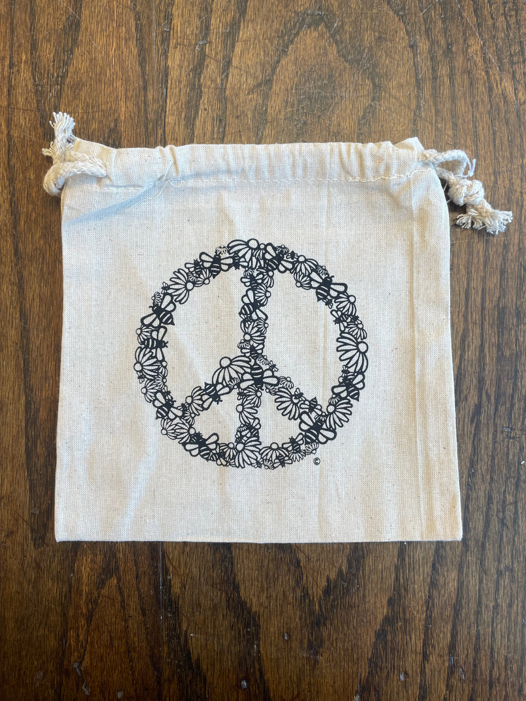 Bee Peace Drawstring Bag