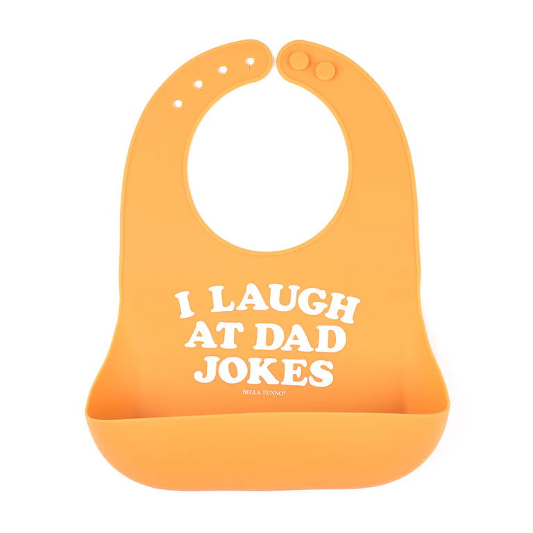 I Laugh at Dad Jokes Silicone Bib