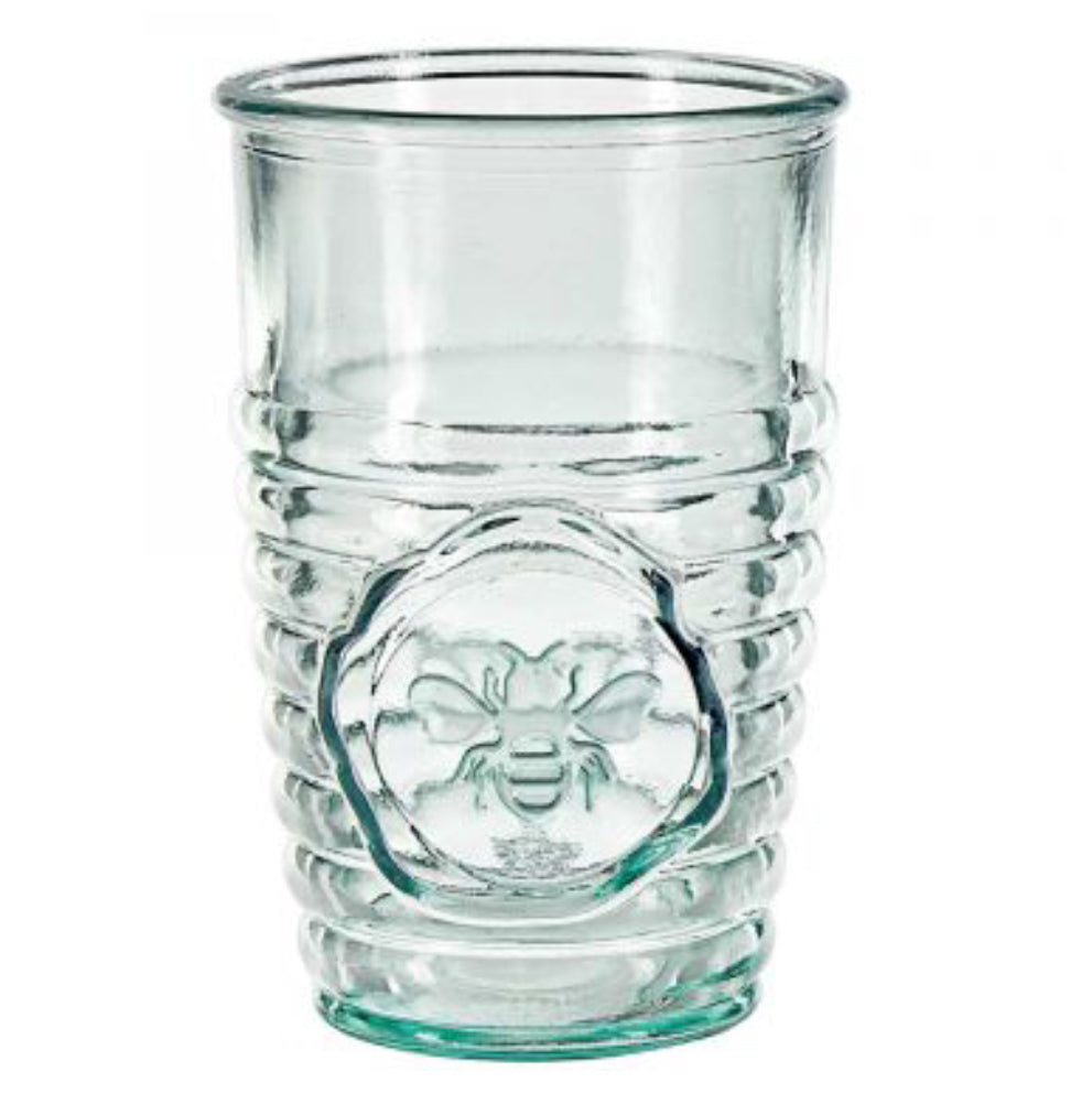 Bee Recycled Drinking Glass