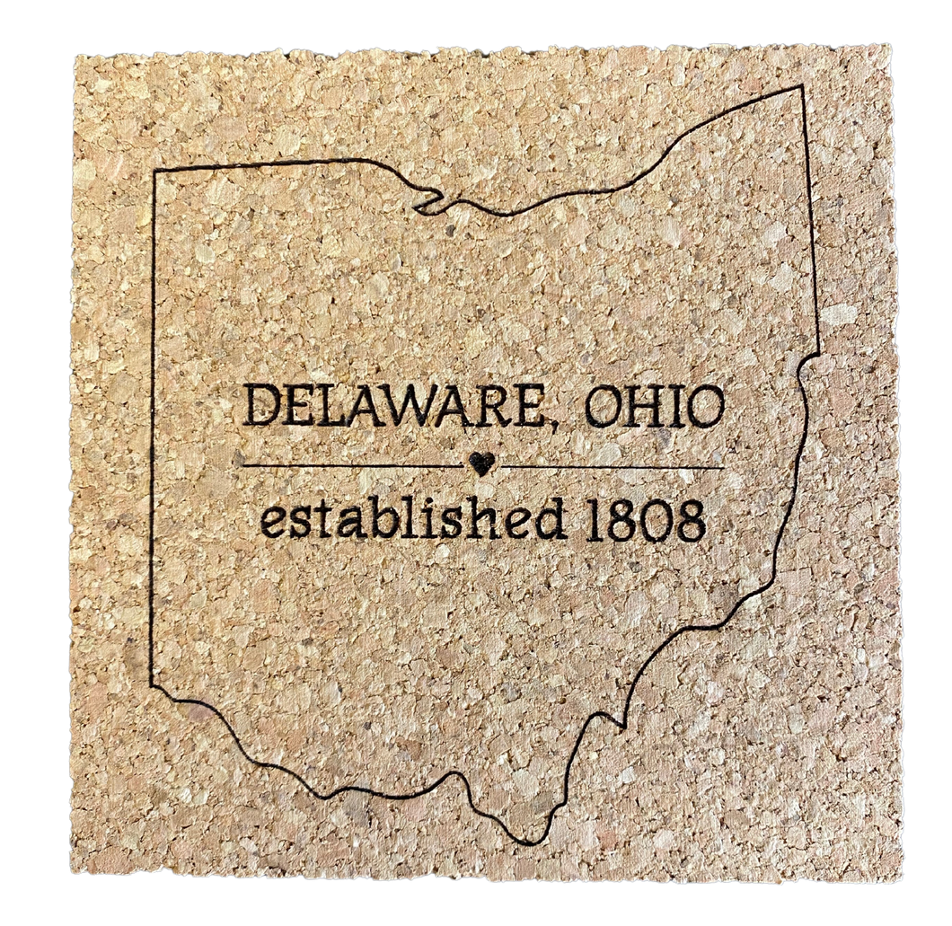 Delaware, Ohio State Cork Coaster