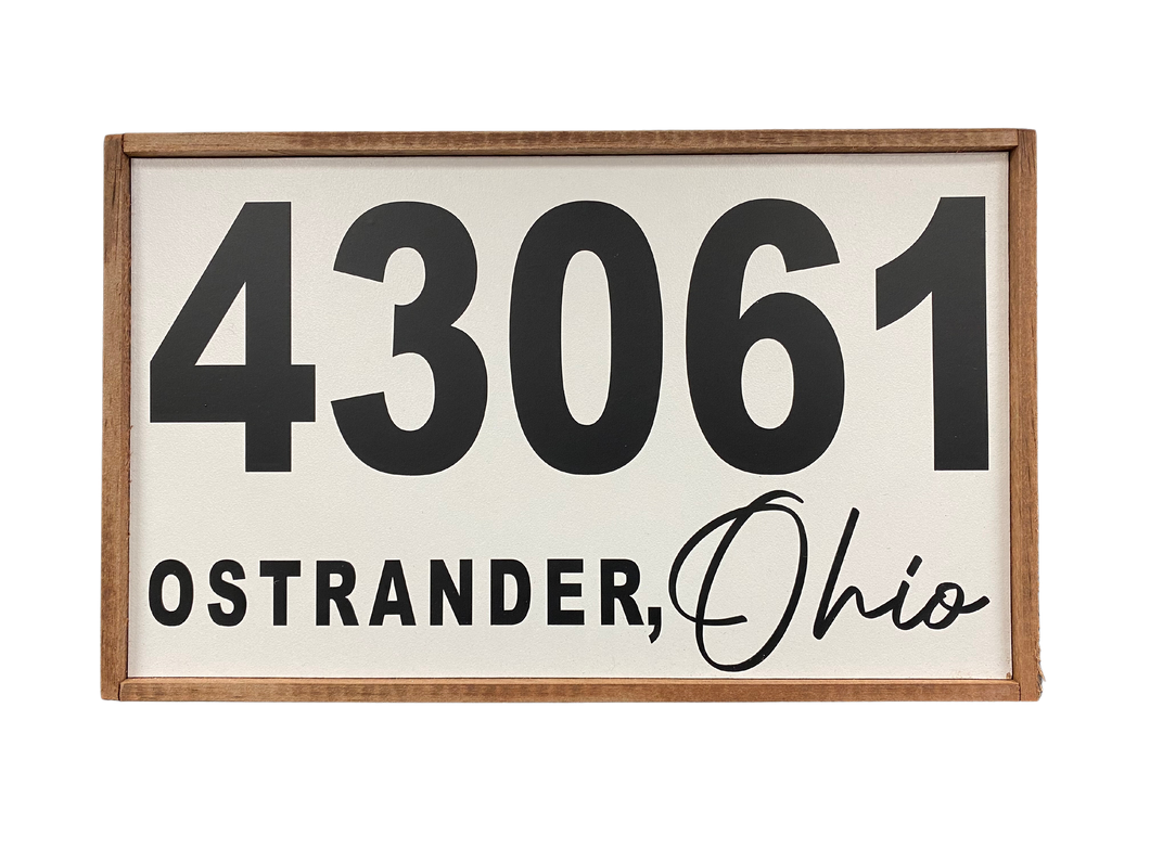 43061 Ostrander, Ohio Script Sign