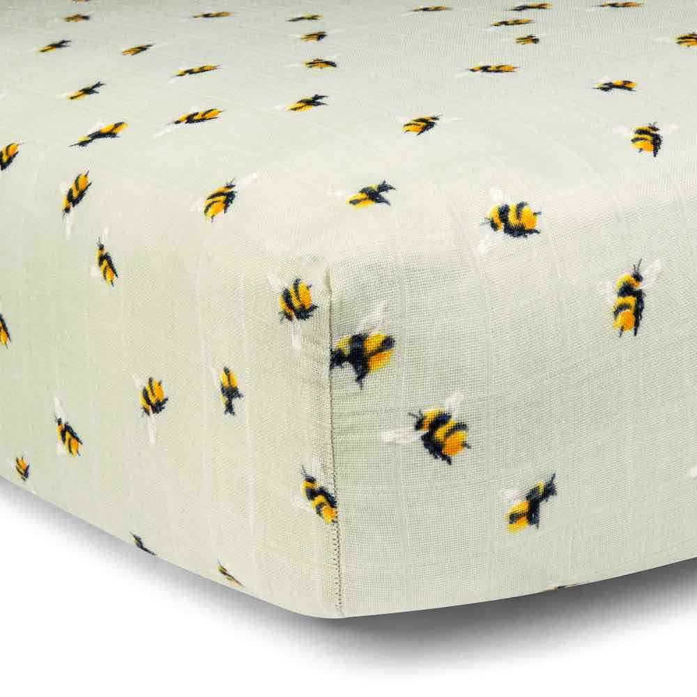 Bumblebee Bamboo Muslin Crib Sheet