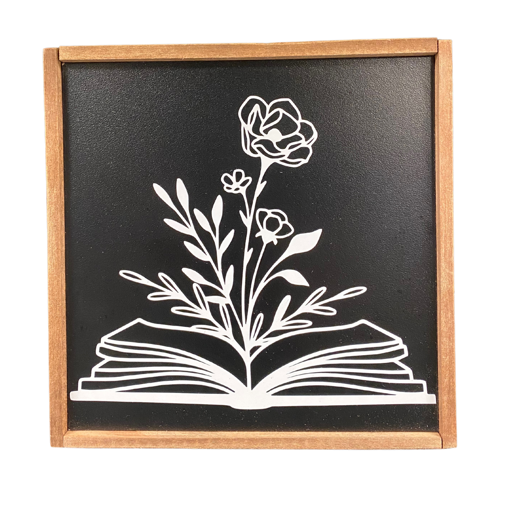 Floral Book Sign
