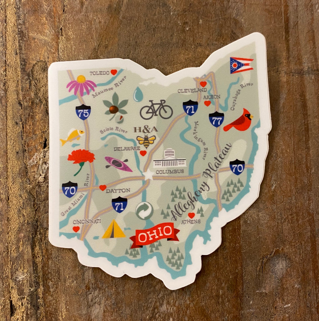 Ohio Map Sticker