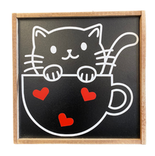 Load image into Gallery viewer, Heart Teacup Cat Sign
