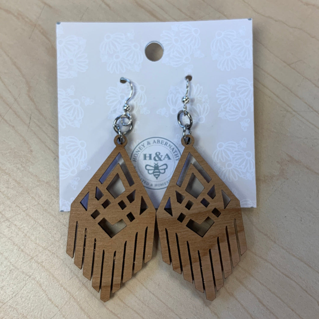 Patterned Wood Earrings