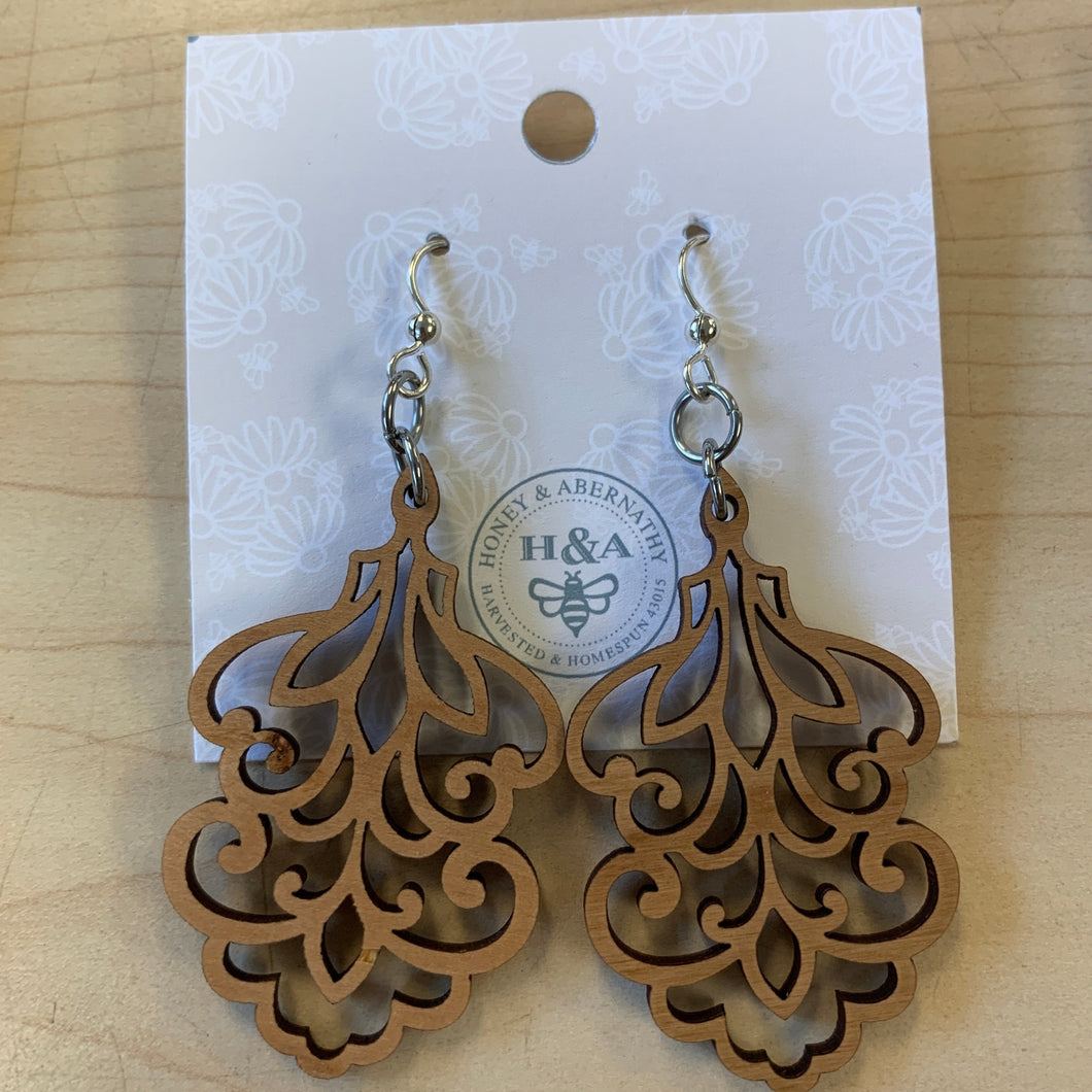 Curled Wood Earrings