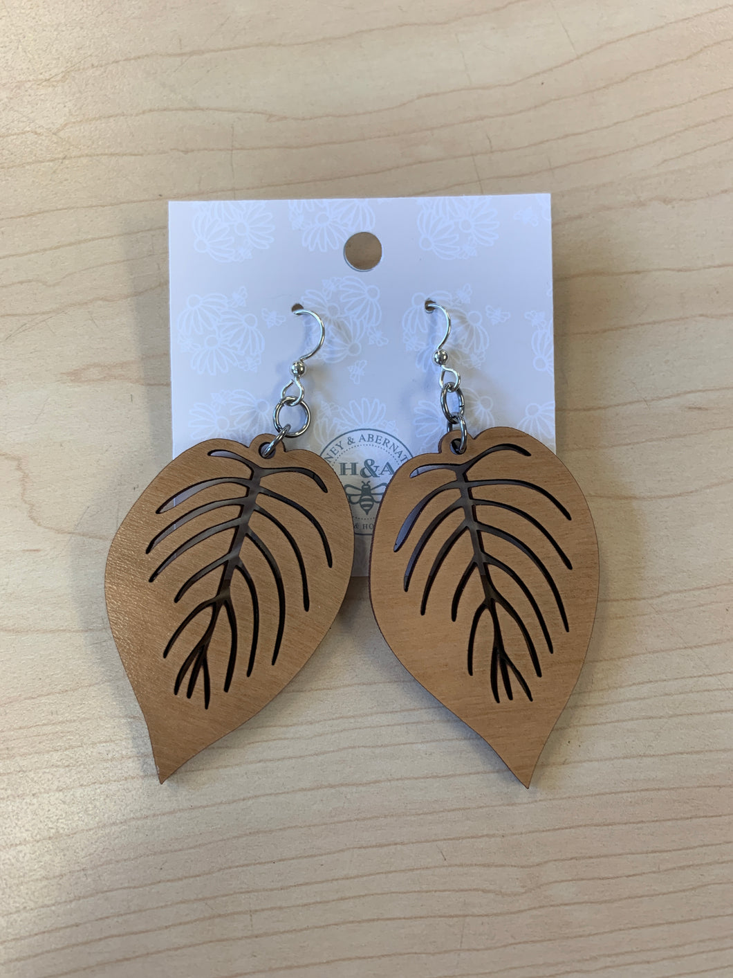 Leaf Wood Earrings