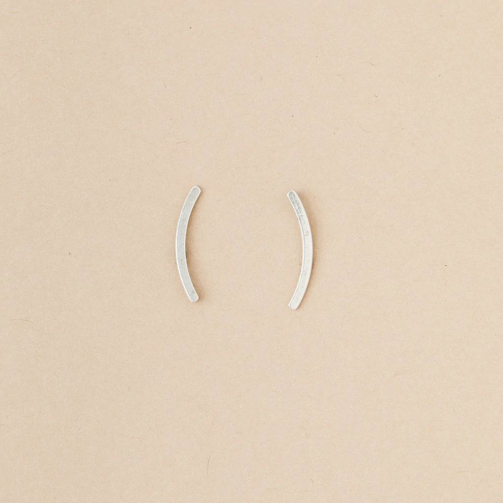Comet Curve Earrings - Sterling Silver