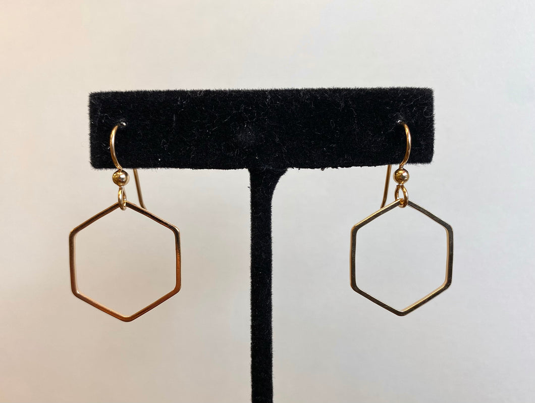 Gold Hex Earrings