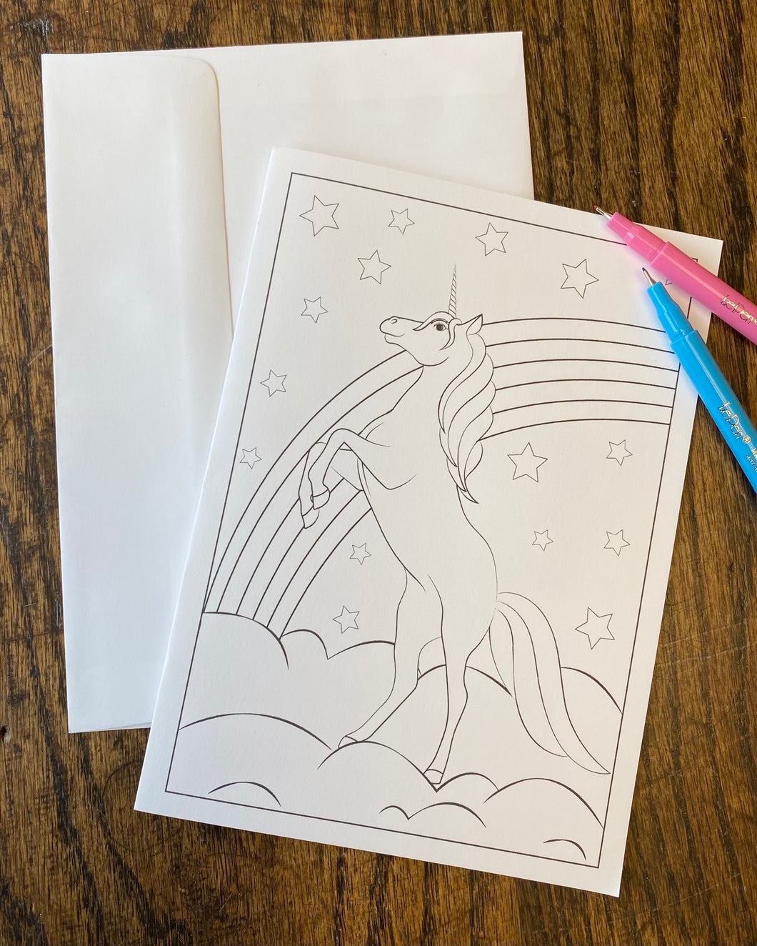 Unicorn Coloring Card