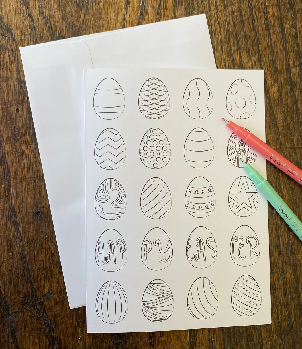 Happy Easter Coloring Card