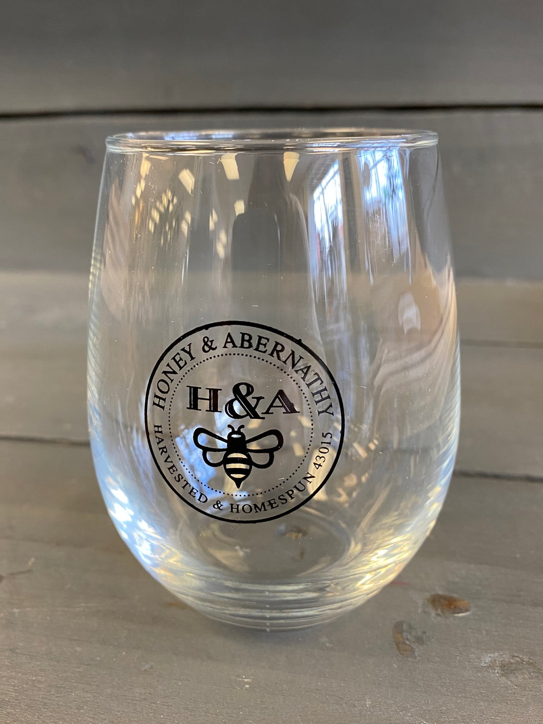 H&A Logo Stemless Wine Glass