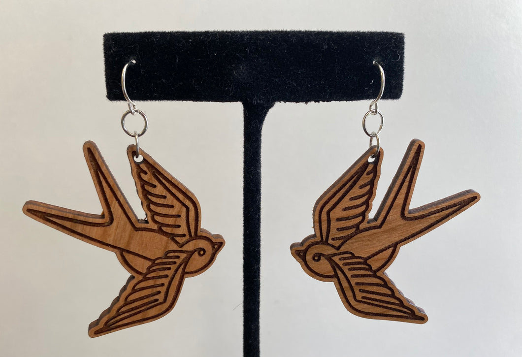 Sparrow Wood Earrings