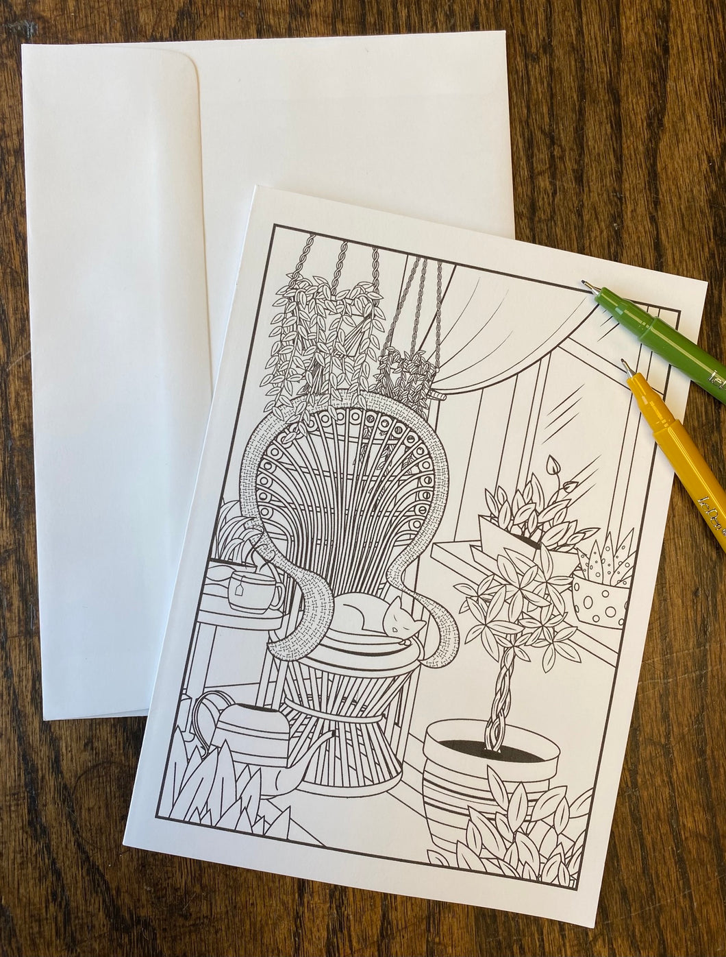 Plant Room Coloring Card