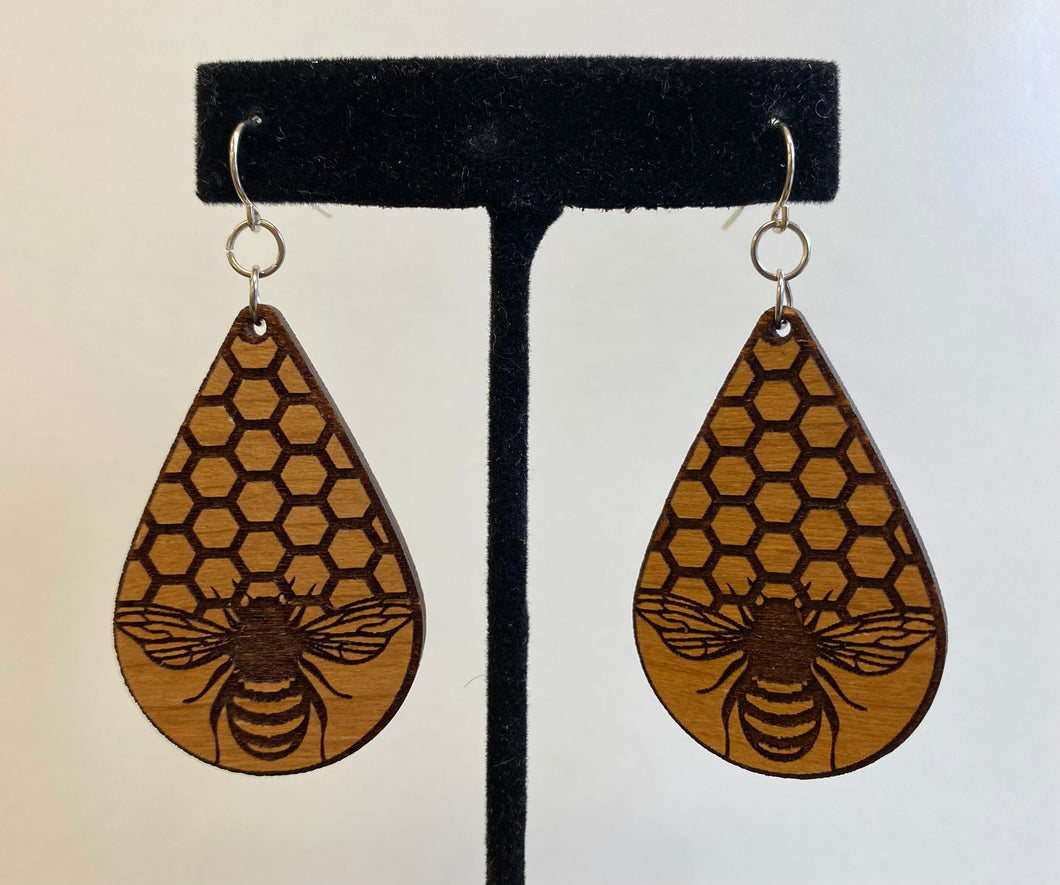 Beehive Wood Earrings