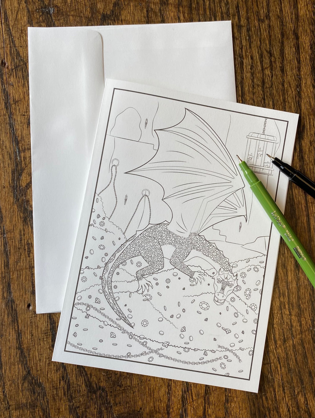 Dragon Coloring Card
