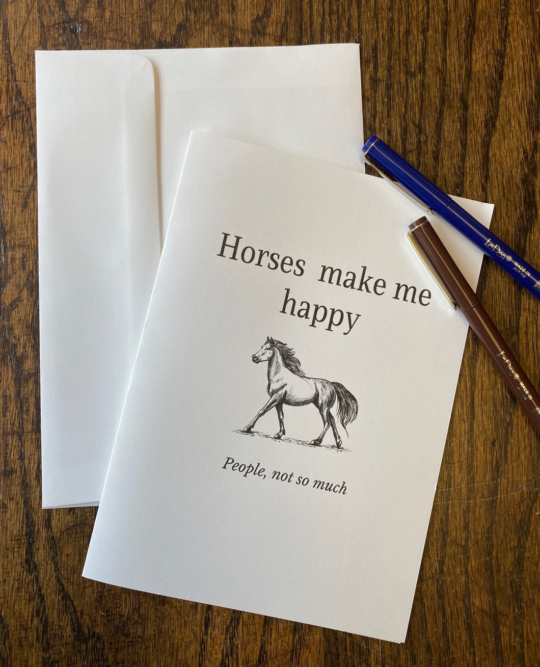 Horses Make Me Happy Coloring Card