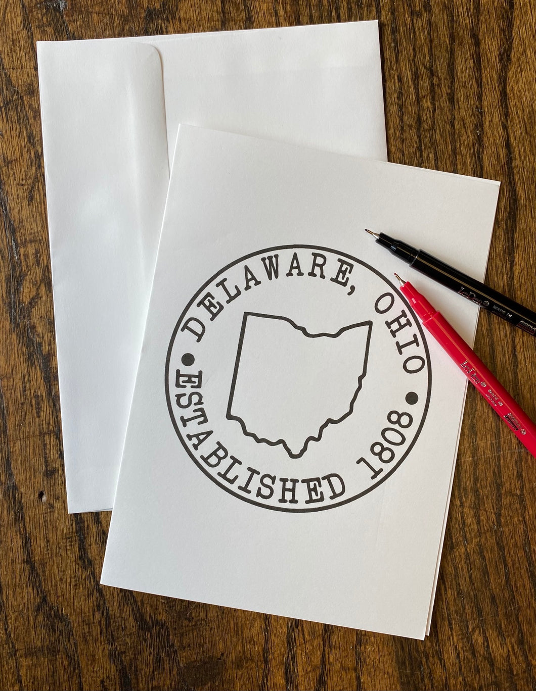 Delaware, Ohio Stamp Coloring Card