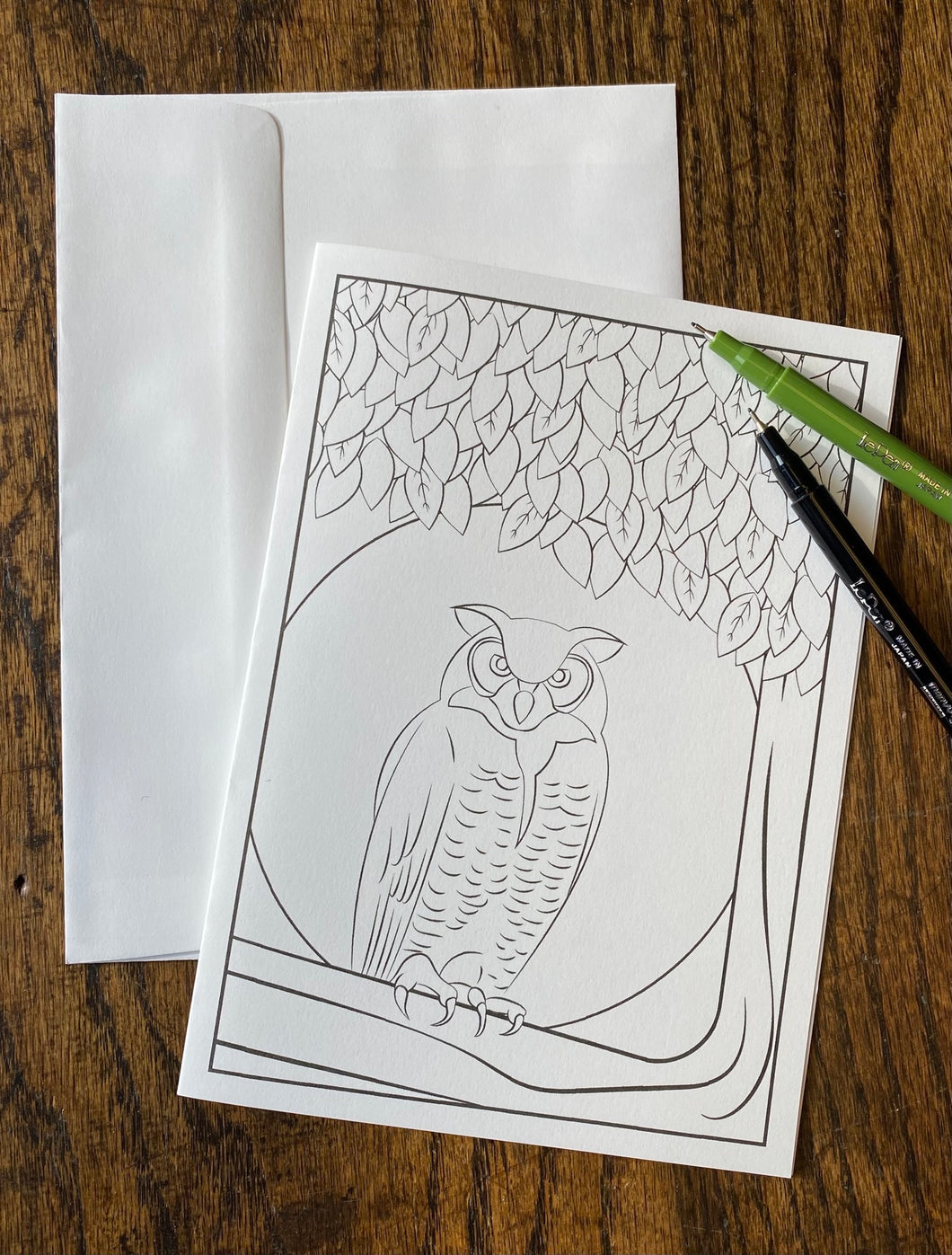 Owl Coloring Card