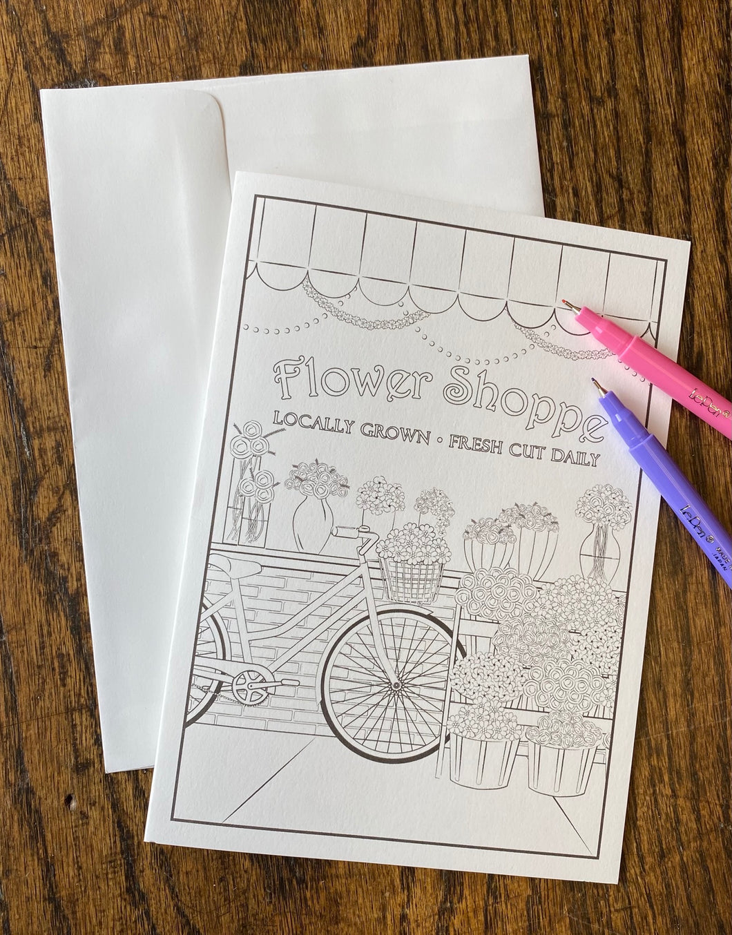 Flower Shoppe Coloring Card