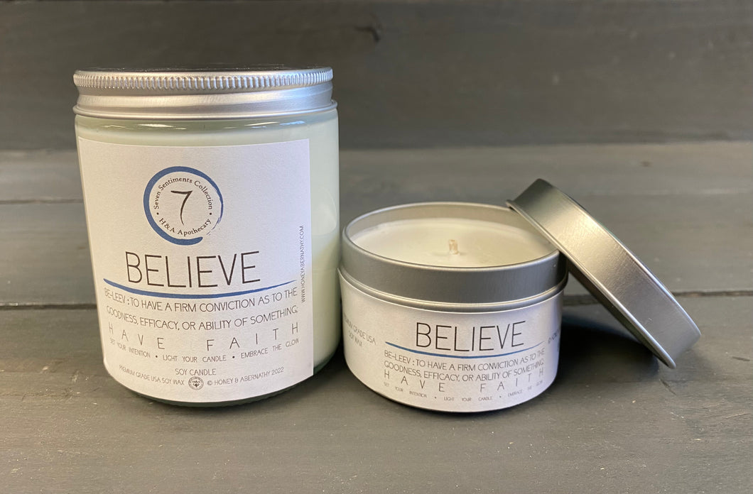 H&A Apothecary Seven Sentiments Collection - Believe Candle