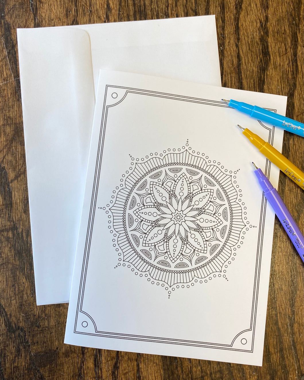 Mandala Coloring Card