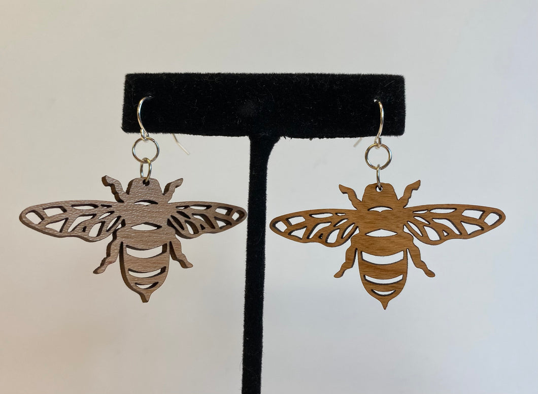 Bee Wood Earrings