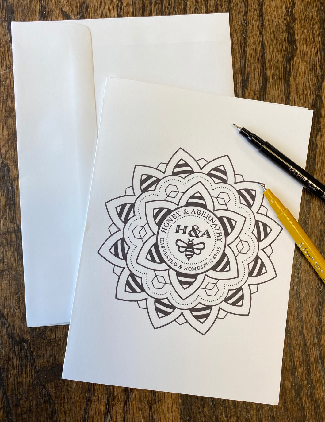 H&A Mandala Coloring Card