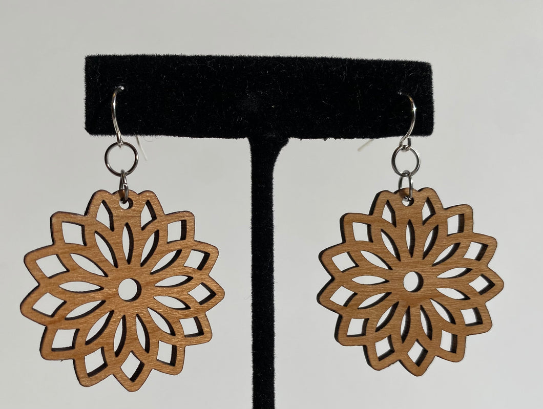 Flower Wood Earrings