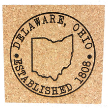 Load image into Gallery viewer, Delaware, Ohio Circle Cork Coaster
